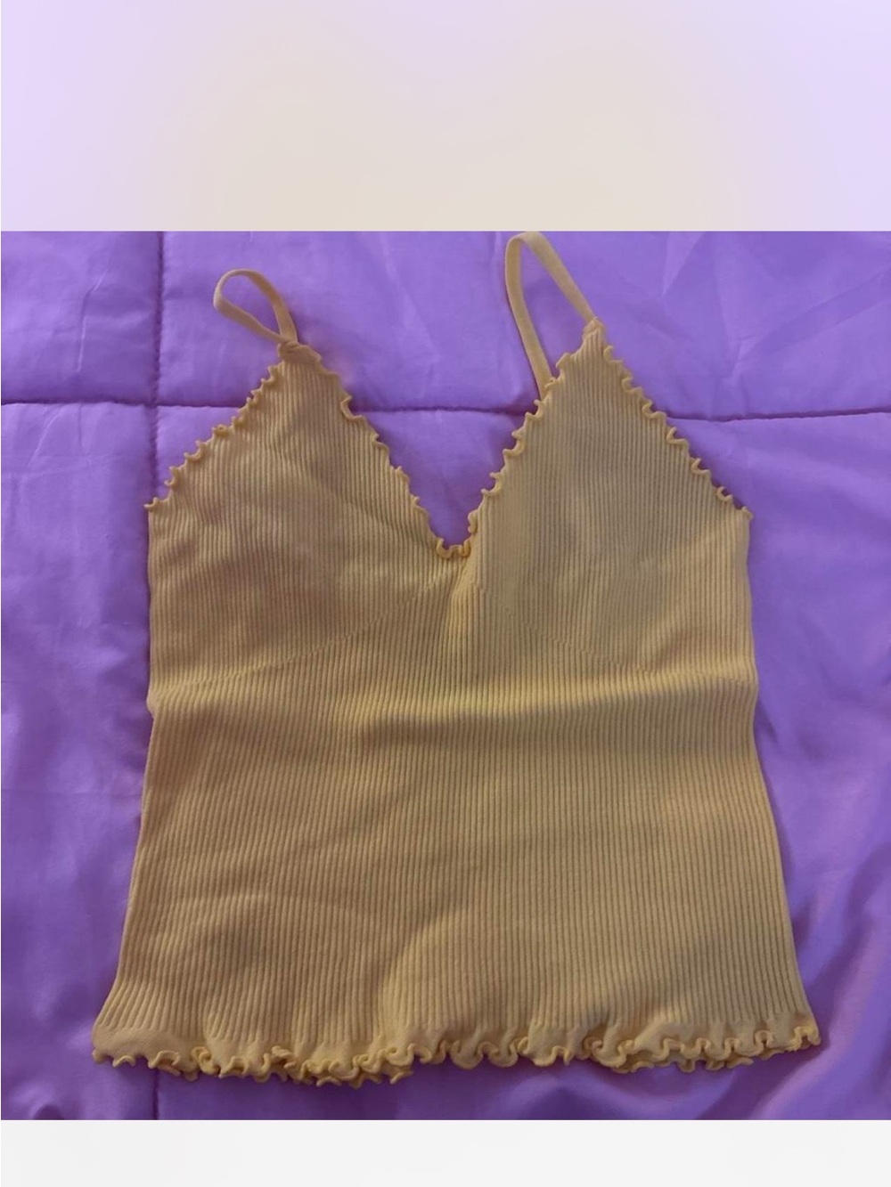 Mustard Ribbed V-Neck Cami Tank Top - Women's
